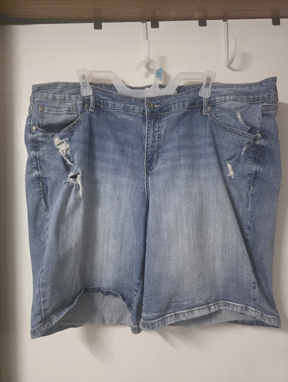 Torrid Light Wash Distressed Denim Shorts
